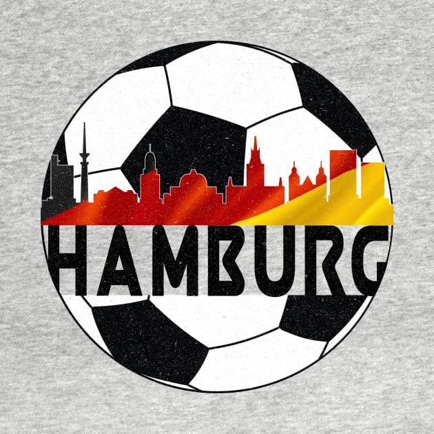 Hamburg Germany Euro 2024 football—Black text by Rocky Ro Designs